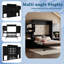 Grand lit escamotable avec bureau, meuble-lavabo rabattable et rangement pour armoire, lit mural peu encombrant-500527818