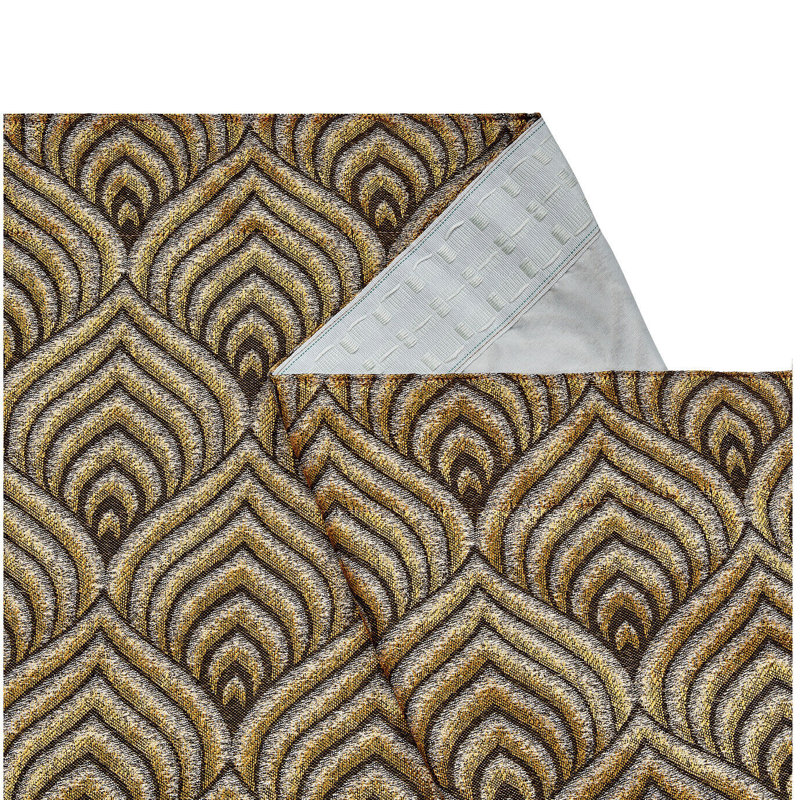 Marmaduke Cotton Blend Blackout Curtain Pair, 116 W x 137 D cm, Ochre