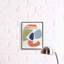 Collage de formes abstraites, vert, orange et bleu par un artiste inconnu - impression-12504878-12504879