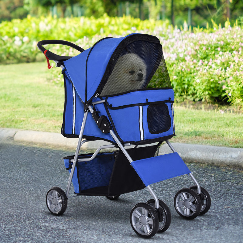 Poussette standard pliante, Bleu