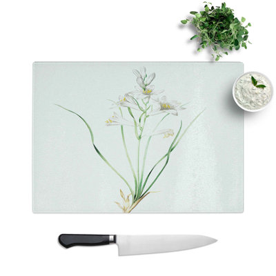 Tempered Glass Paradise Lily by Pierre Joseph Redoute Chopping Board