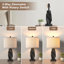 Lampe de table moderne en résine 24,5 "avec 3 lumières à intensité variable USB + abat-jour pré-assemblé de type C pour le salon-1892647008