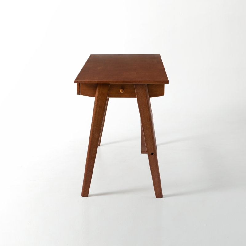 Bureau l 47 po Mid-Century avec tiroir, 47.25"W x 22.05"D, Teak