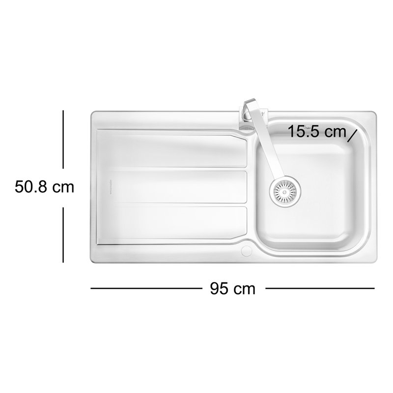 Glendale 95cm x 50.8cm Kitchen Sink