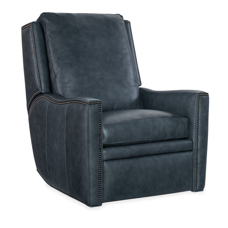 Davidson Recliner, Power Button, Pewter, Outsider Raven Genuine Leather