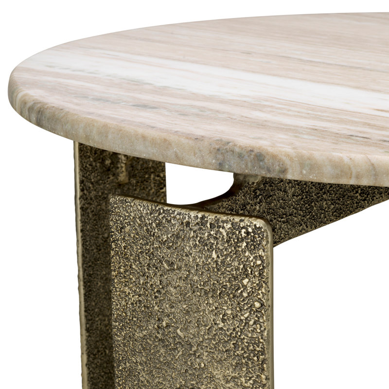 Dining Table Bodega Round Antique Brass Finish, 30.12" H x 47.24" W x 47.24" D