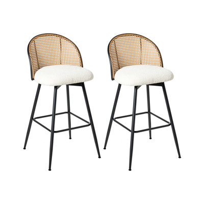 Swivel Upholstered Counter Stool with Metal Frame