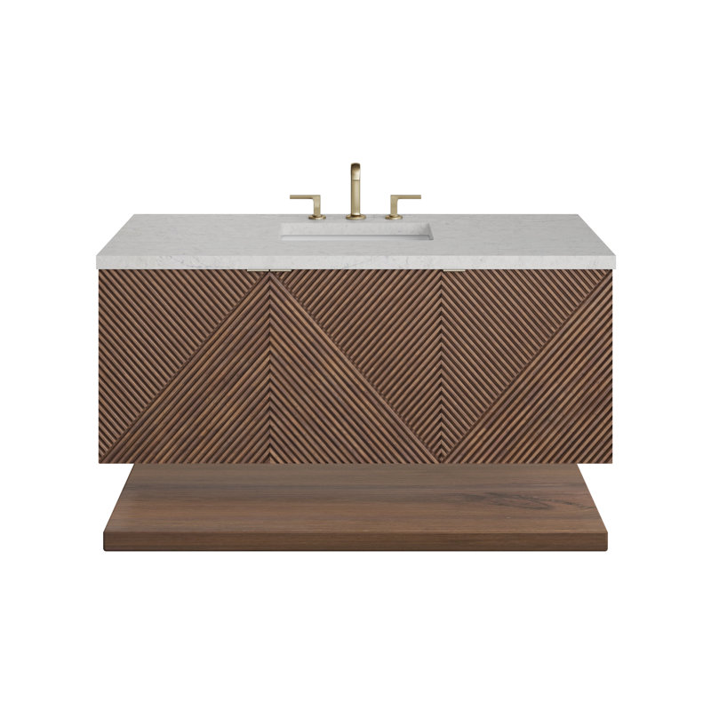 Marcello 48'' Single Bathroom Vanity with Quartz Top, Eternal Jasmine Pearl Quartz