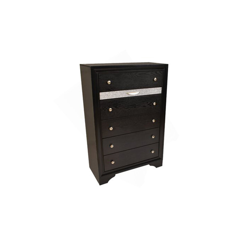 Commode 5 tiroirs Matrix, Noir