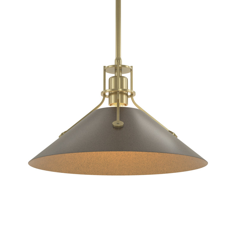 Henry 1 - Light Single Cone Pendant, Bronze, Bronze, 56.3'' H X 14.4'' W X 14.4'' D