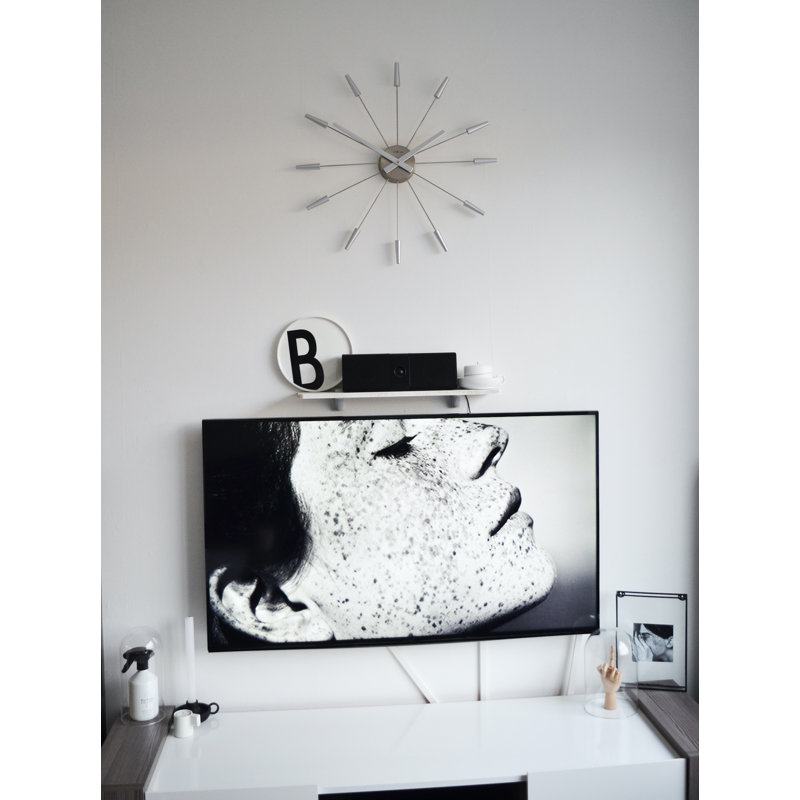Silver Plug Inn Metallic Spoke Wall Clock