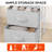 Gray Fabric 5 Drawers Chest with Steel Frame & Wood Top Space Saving Organizer for Hallway