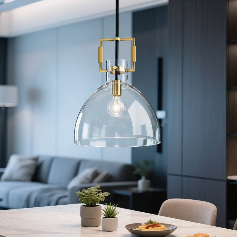 Southwest 1 - Light Matte Black/Gold Single Pendant, 16" H x 13.75" W x 13.75" D