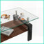 Table basse rectangulaire en verre trempé pour le salon, facile à nettoyer avec rangement en panneau de fibres à densité moyenne, L 39,2 po x l 23,4 po-1079612218-1079612223
