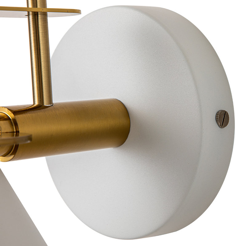 Jacoline 1-Light Dimmable Iron Armed Sconce , White