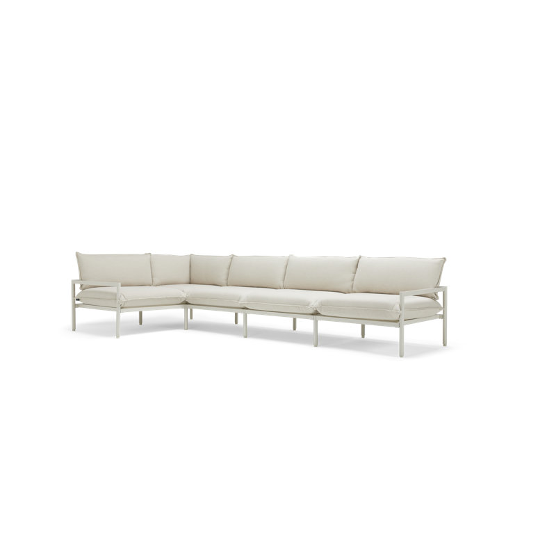 136'' Putty Aluminum Five Piece Outdoor Sectional