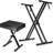 5 Core Keyboard Stand Double X Style Adjustable Piano Riser + Keyboard Piano Bench-101820401
