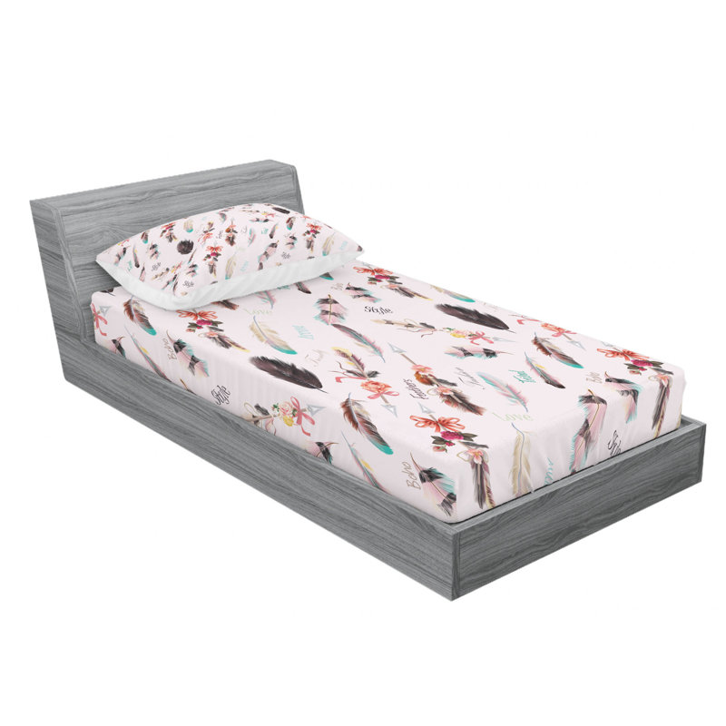 Ensemble de draps à imprimé animal, Ensemble de draps pour lit simple avec drap-housse