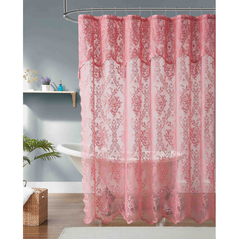 Rideau de douche Cherrilyn, H 72 po x l 72 po, Rose