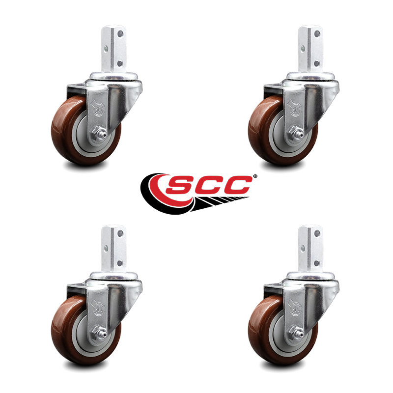 Polyurethane Casters, Maroon