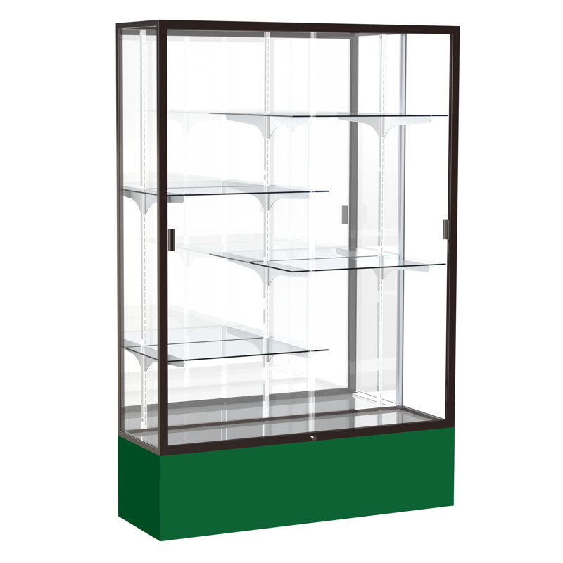 Vitrine en aluminium H 72 po x l 48 po Spirit Series, Noir, Miroir, Bronze foncé