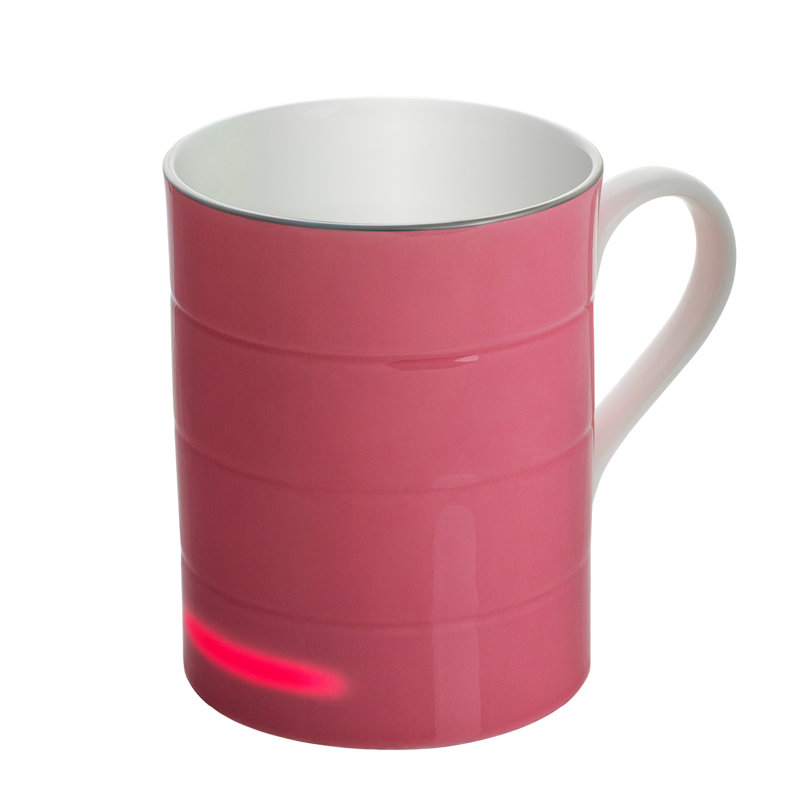 Glowstone Smart Mug – Self-Heating Fine Bone China Coffee & Tea Cup, 12 Oz, Pink