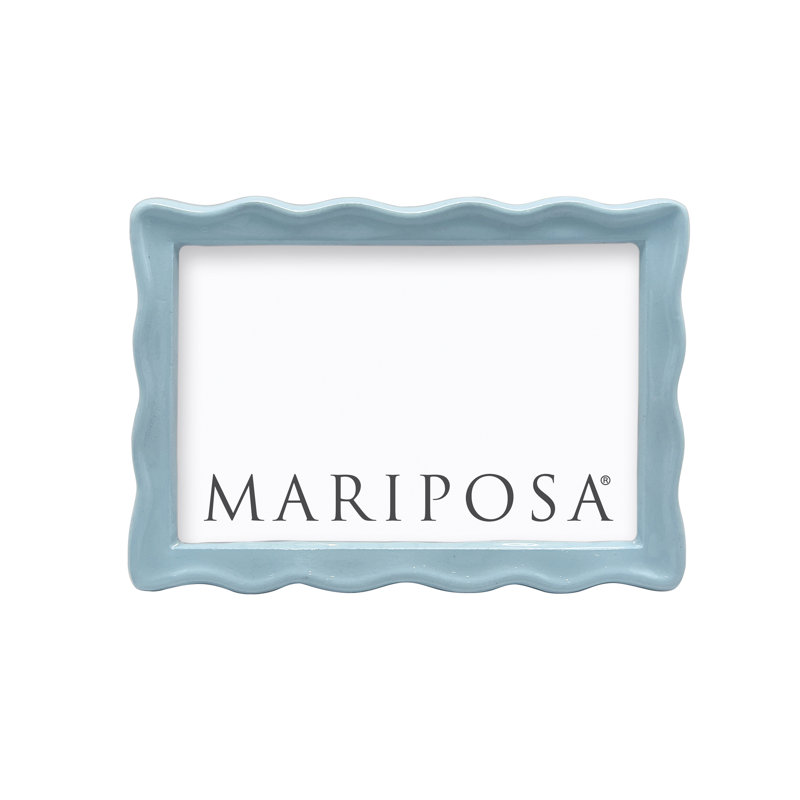 Aqua Wavy Aluminum 4x6 Picture Frame