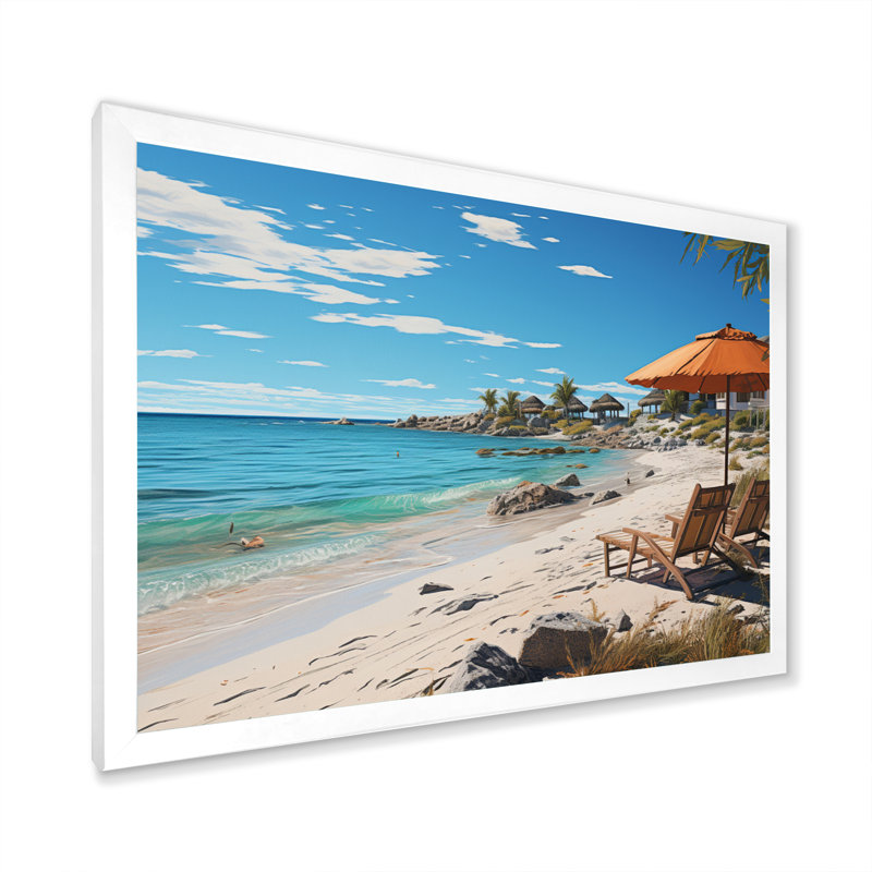 Allec Beach Tropical Vibes XXV sur toile, H 30 po x l 40 po x P 1,5 po, Cadre simple blanc