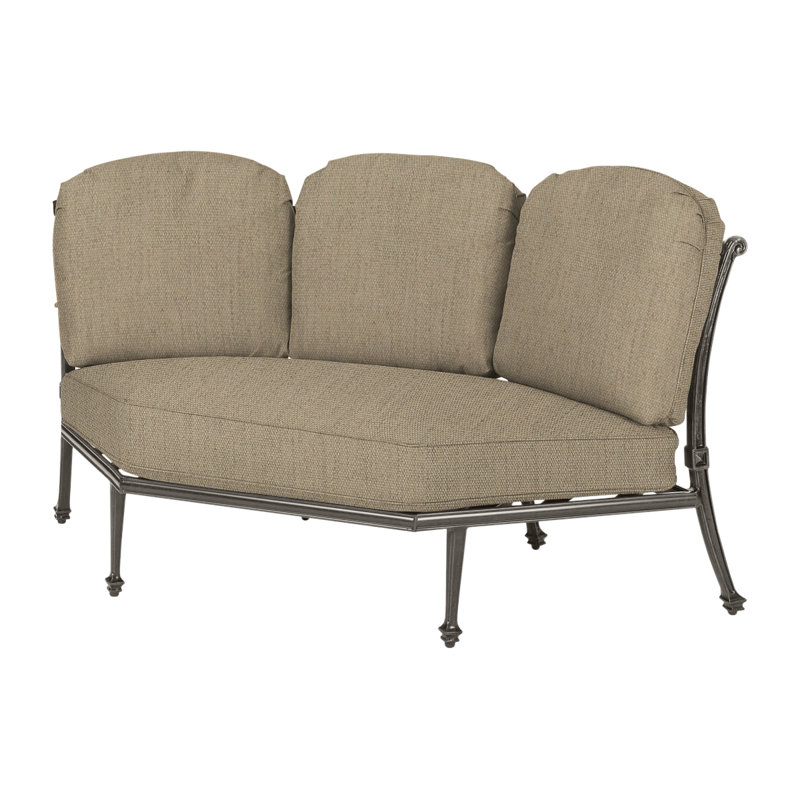 Grand Terrace Outdoor 3 - Seat Patio Sofa, Canvas Heather Beige Sunbrella® Canvas, Vintage