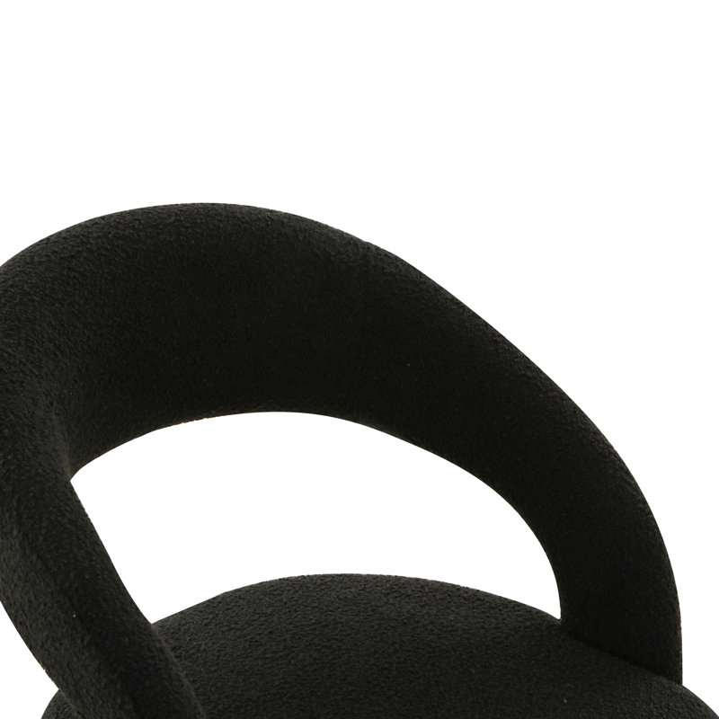  Chaise d'appoint en crème, Noir, Noir