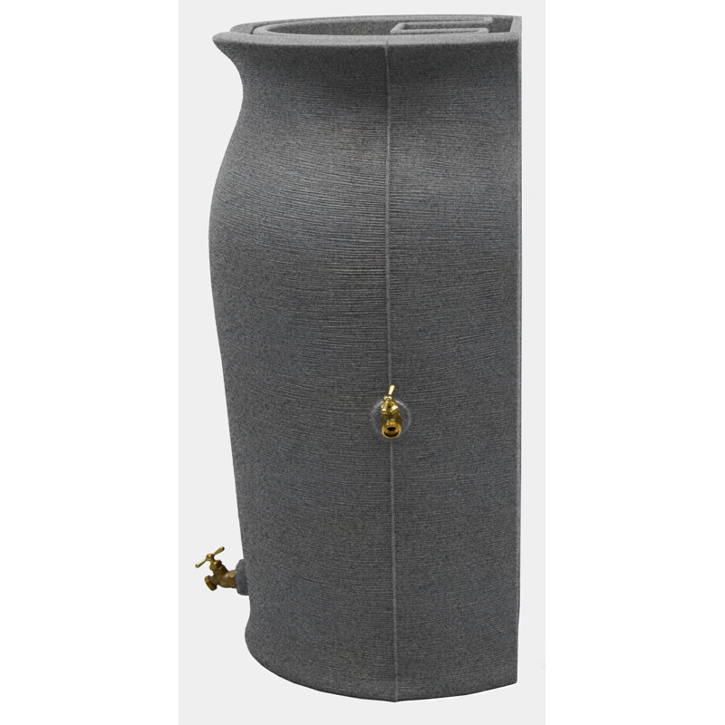 Dark Granite Plastic Rain Barrel with Dual Spigots