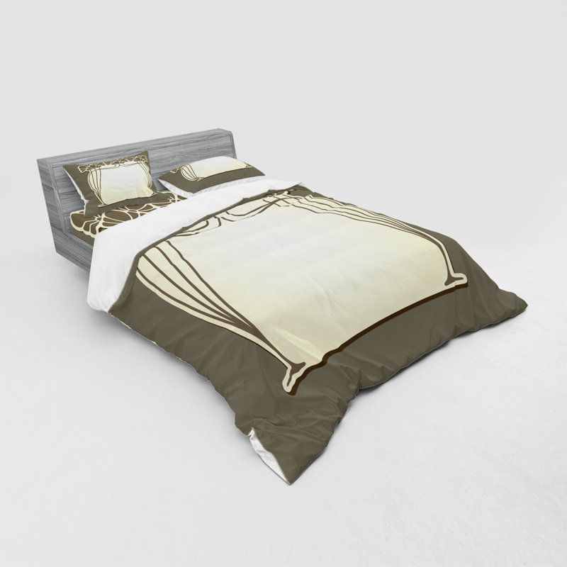 Ensemble de housse de couette en microfibre vert / crème, Housse de couette grand + 3 pièces supplémentair