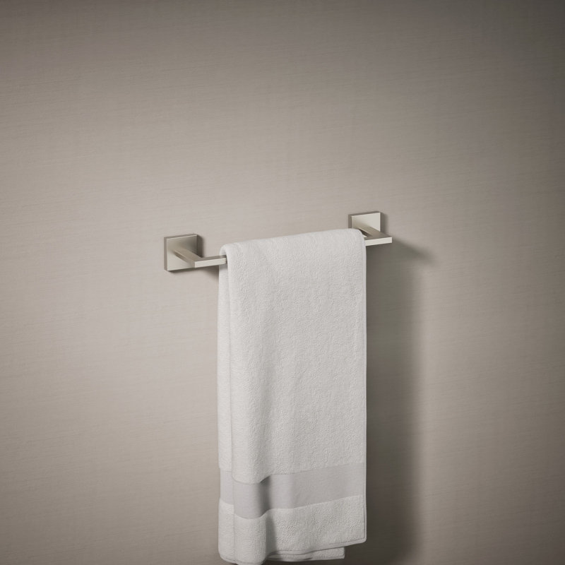 Square Towel Bar, 12"W, Vibrant Brushed Nickel