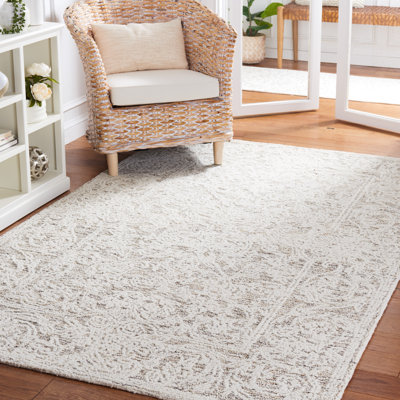Tapis oriental abstrait en laine touffeté à la main