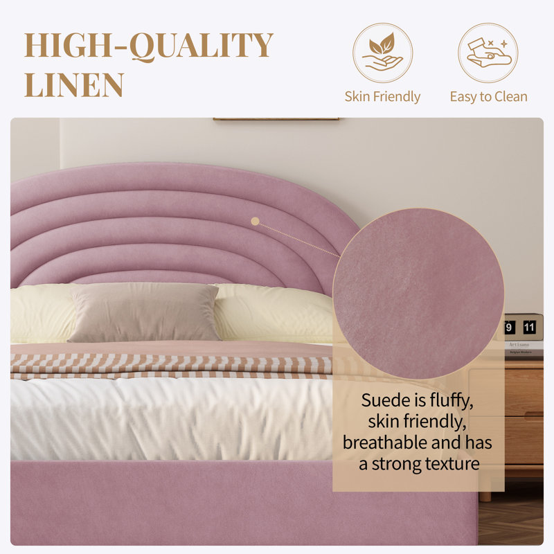 Halis Upholstered Scalloped Bed