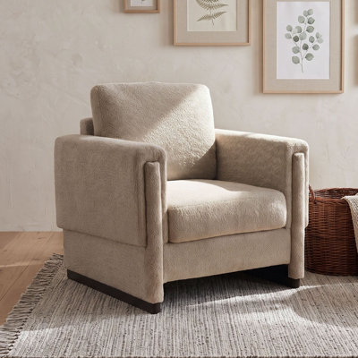 Fauteuil d'appoint rembourré à accoudoirs carrés