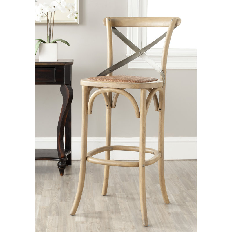 Franklin Solid Wood Counter Stool, Black, Bar Stool (29.52" Seat Height), Grey