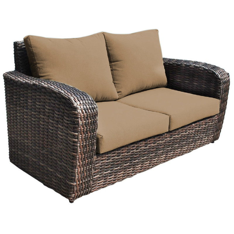 Hessmer 64'' Wide Wicker Loveseat with Cushions