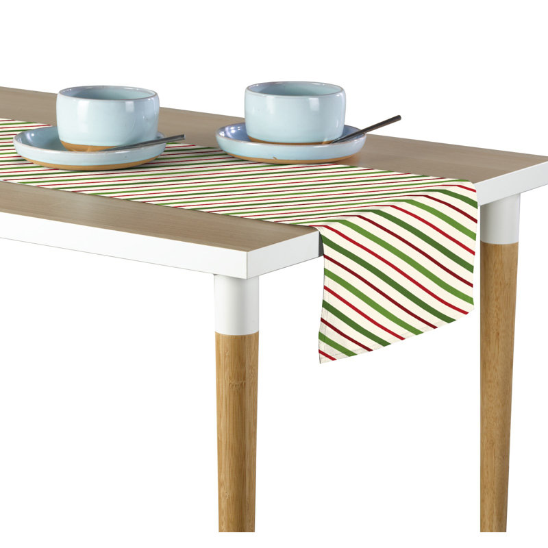 Englert Christmas and Diagonal Stripe Table Runner, 108" L x 14" W