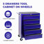 Coffre à outils roulant en métal avec 5 tiroirs, armoire à outils à 5 tiroirs de 20 po avec glissières à roulement à billes, coffre à outils en acier-698659739