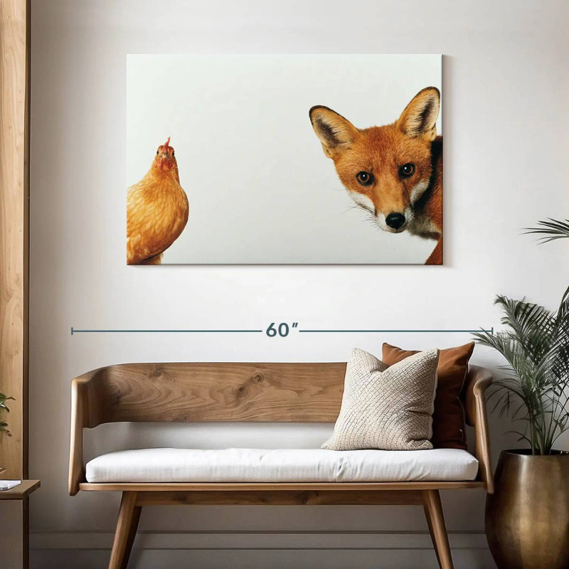 Brampt Chicken And Fox, 30" H x 45" W