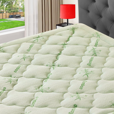 Mattress Topper Queen Size, Soft Cooling Pillow Top Mattress Topper Rayon Made From Bamboo Mattress Pad Cover, Queen Bed Topper For Mattress Protector -  Alwyn Home, 86EF885BF98D41C39F359707CAB45DD2