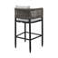 Tabouret de bar d'extérieur en aluminium avec corde grise et coussins Karan - ensemble de 4-180533198