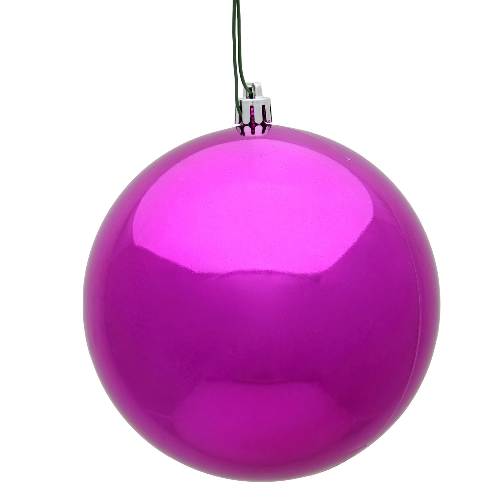 Holiday Décor Ball Ornament, 2.75" H x 2.75" W x 2.75" D, Fuchsia Shiny