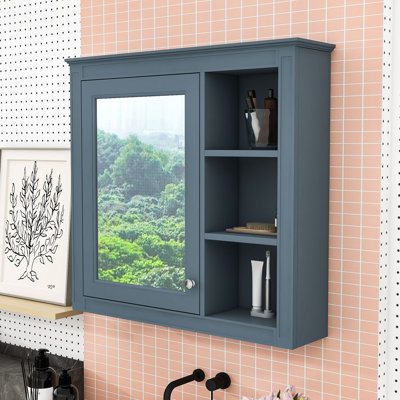 Armoire à pharmacie murale avec miroir et rangement dissimulé Xhoana