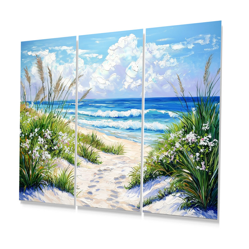 «South Padre Island Gulf Coast Beach I», ensemble de reproduction d'art mural au Texas, H 40 po x l 60 po, Ne s’applique pas