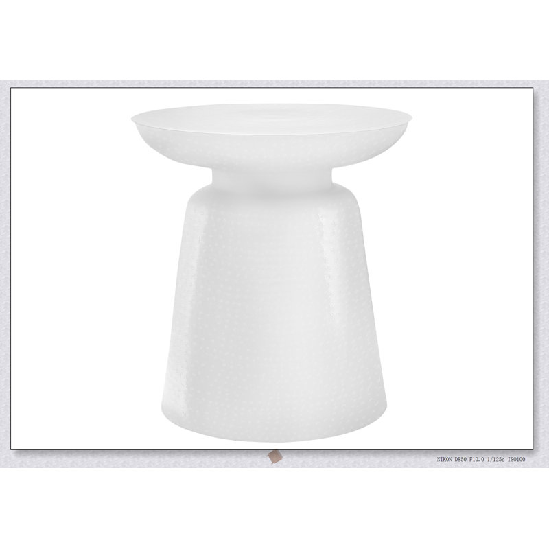 Table d'appoint contemporaine en métal, polyvalente pour la table de chevet, pour utilisation finale ou latérale, sans bavures et sans assemblage requis