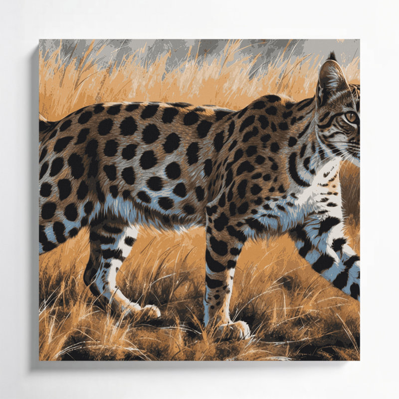 «Cats Savannah Brown», art mural sur toile, H 12 po x l 12 po
