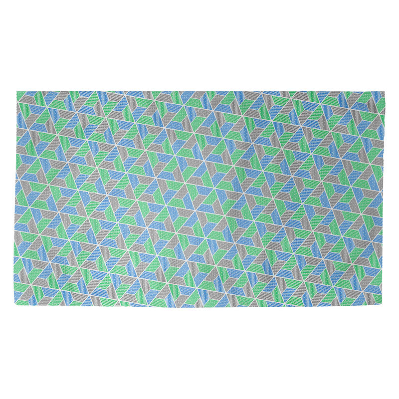 Tapis bleu/vert trapézoïdals Avicia, Rectangle 2 pi 2 po x 3 pi 4 po