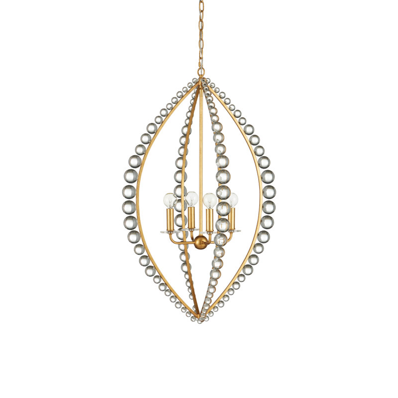 4 - Light Glass LED Chandelier
